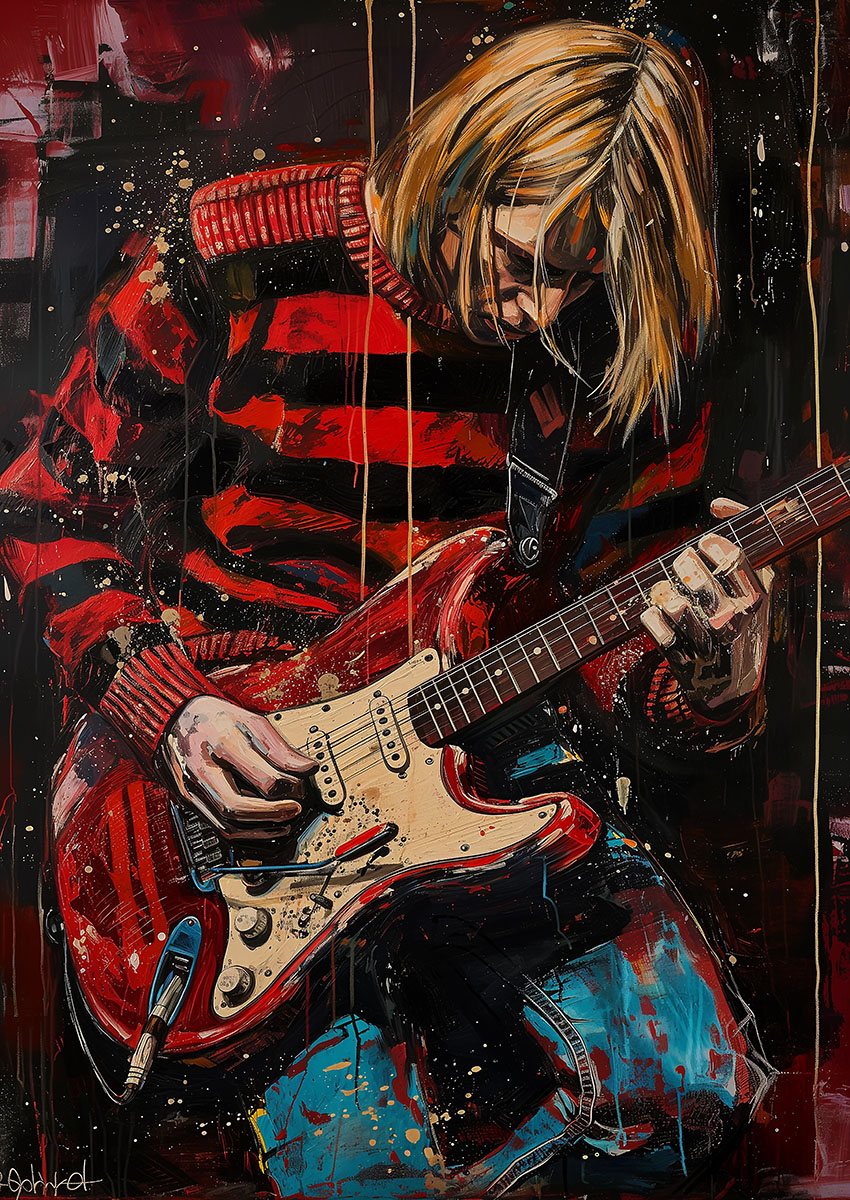 Kurt Cobain Grunge Icon Canvas Print & Poster Wall Art - AI PRINT LAB
